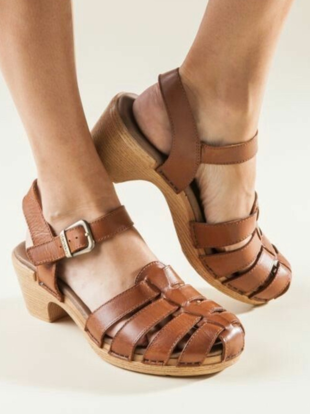 Dansko Milly Brown Leather Fisherman Sandals 38 Lagenlook Cottagecore Cabincore